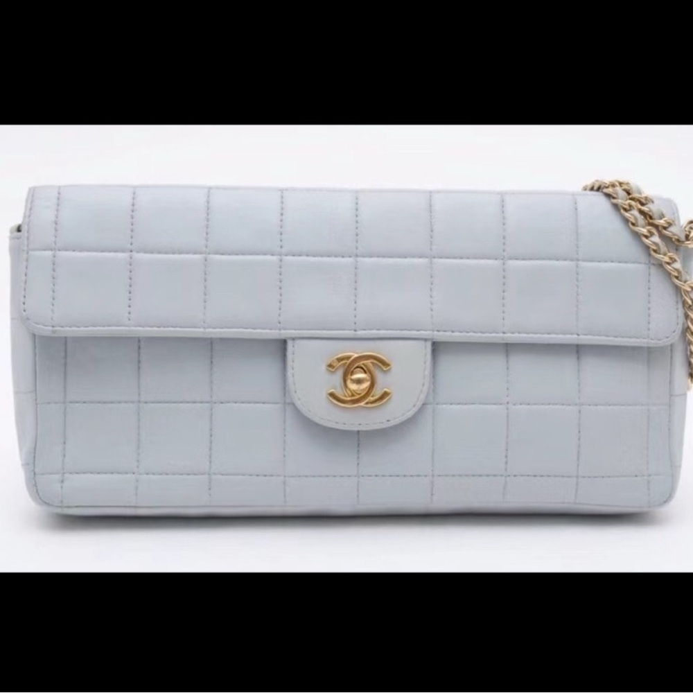 ISO CHANEL Light Gray or Black Chocolate Bar with Gold CC Hardware